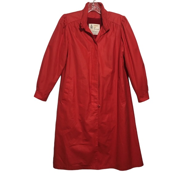 Vtg London Fog Maincoats Trench swing Raincoat weatherwear of distinction Red 6P - Picture 2 of 15